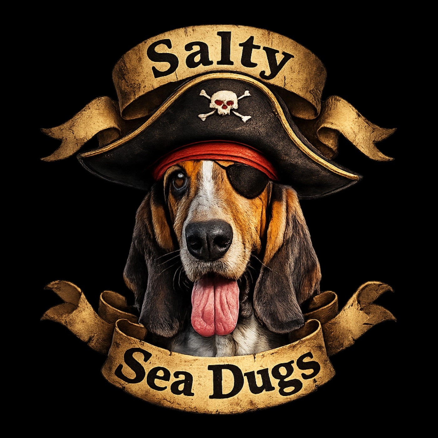 Salty Sea Dugs pirate dog logo
